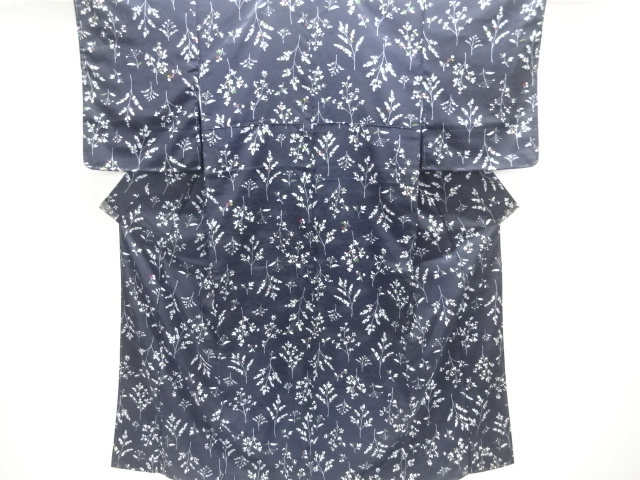 草花模様小紋着物